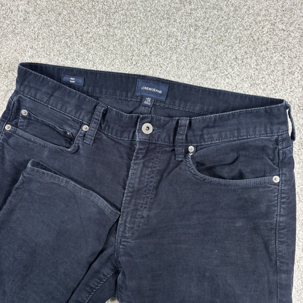 J.Crew 484 Slim Pants Men 32x34 Navy Blue Corduroy 5-Pocket Trousers
